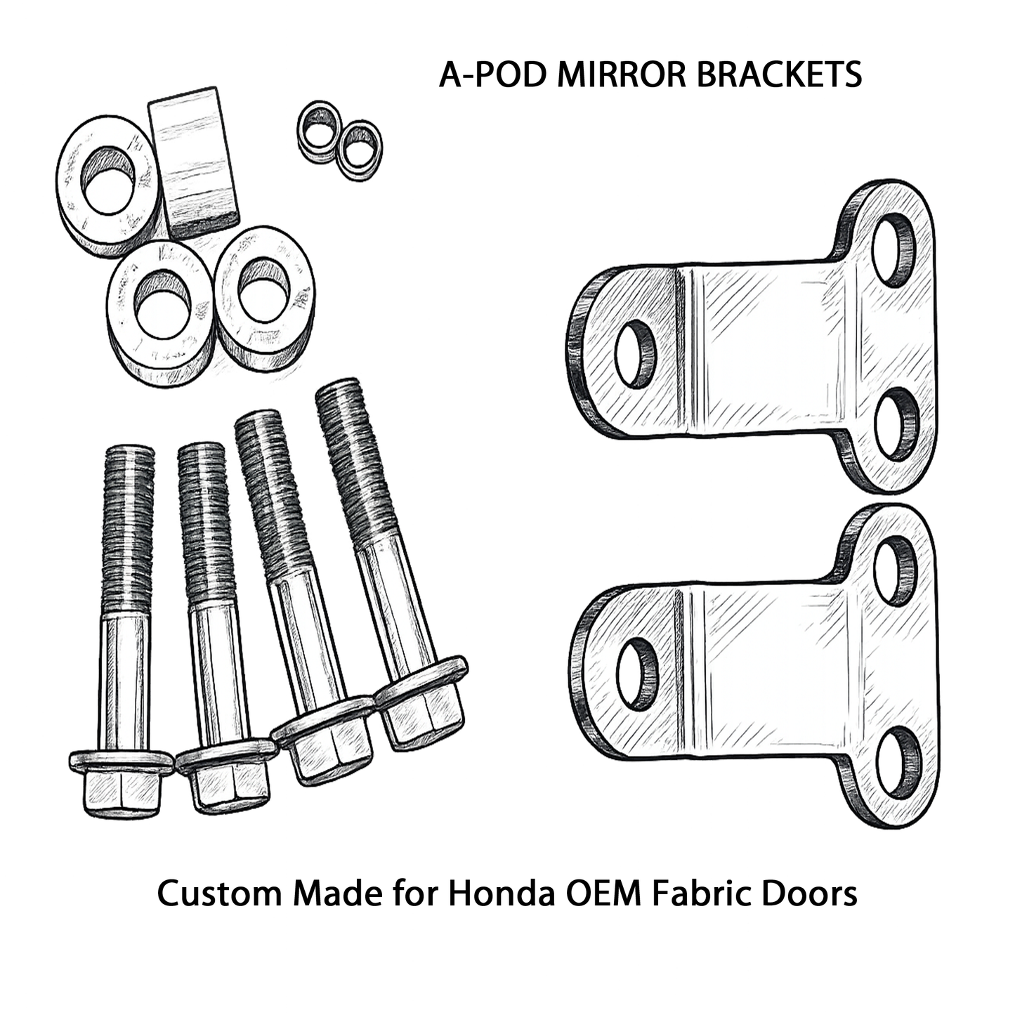 MIRROR BRACKET | MADE FOR HONDA FABRIC OEM SOFT DOORS